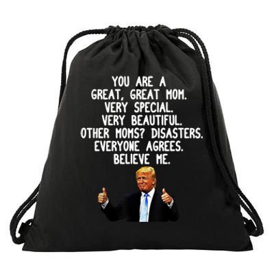 Funny Donald Trump Gift For Mother's Day Gag Gift Conservative Mom Drawstring Bag