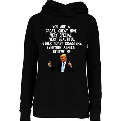 Funny Donald Trump Gift For Mother's Day Gag Gift Conservative Mom Womens Funnel Neck Pullover Hood