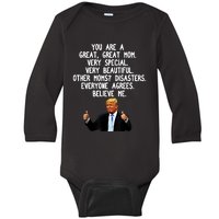 Funny Donald Trump Gift For Mother's Day Gag Gift Conservative Mom Baby Long Sleeve Bodysuit