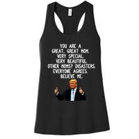 Funny Donald Trump Gift For Mother's Day Gag Gift Conservative Mom Women's Racerback Tank