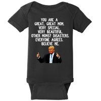 Funny Donald Trump Gift For Mother's Day Gag Gift Conservative Mom Baby Bodysuit