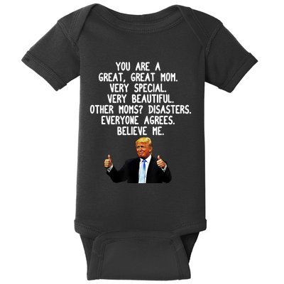 Funny Donald Trump Gift For Mother's Day Gag Gift Conservative Mom Baby Bodysuit