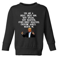 Funny Donald Trump Gift For Mother's Day Gag Gift Conservative Mom Toddler Sweatshirt