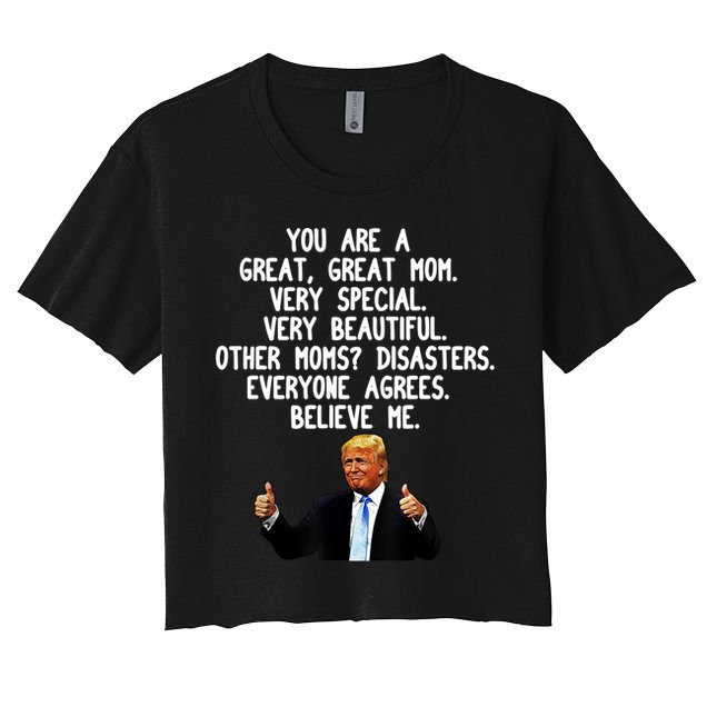 Funny Donald Trump Gift For Mother's Day Gag Gift Conservative Mom Crop Top