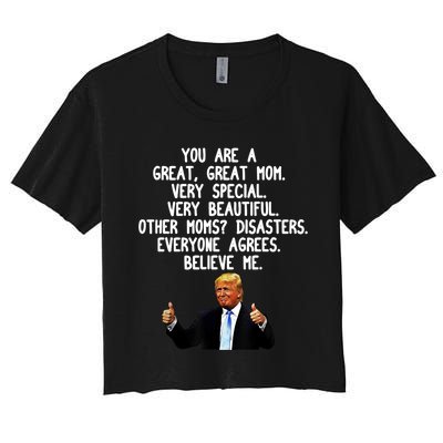 Funny Donald Trump Gift For Mother's Day Gag Gift Conservative Mom Women's Crop Top Tee