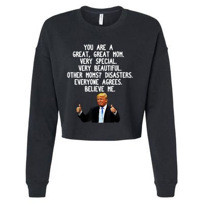 Funny Donald Trump Gift For Mother's Day Gag Gift Conservative Mom Cropped Pullover Crew