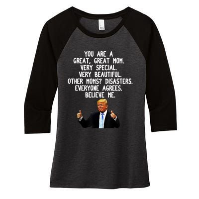 Funny Donald Trump Gift For Mother's Day Gag Gift Conservative Mom Women's Tri-Blend 3/4-Sleeve Raglan Shirt