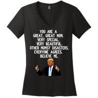 Funny Donald Trump Gift For Mother's Day Gag Gift Conservative Mom Women's V-Neck T-Shirt