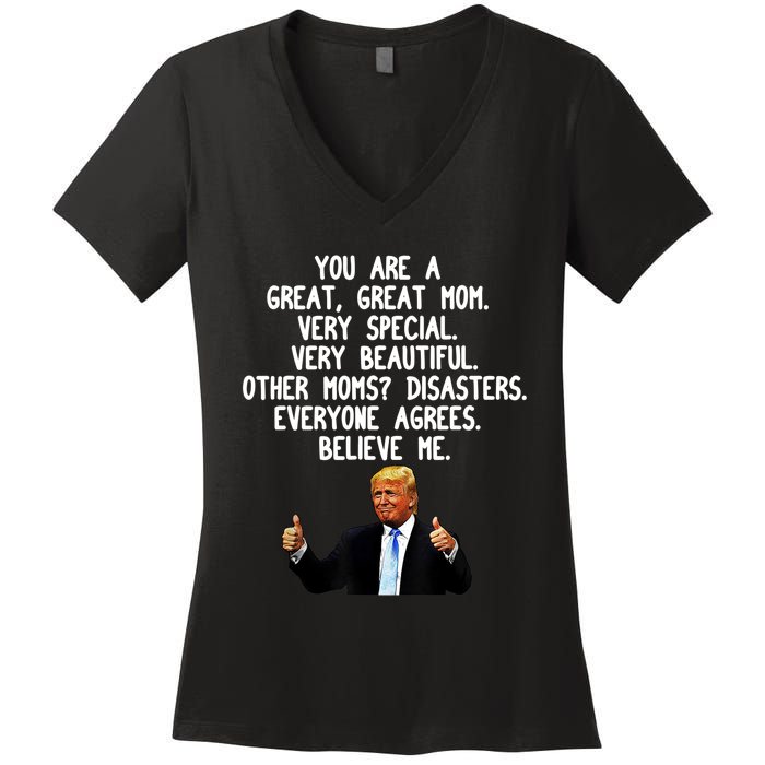 Funny Donald Trump Gift For Mother's Day Gag Gift Conservative Mom Women's V-Neck T-Shirt