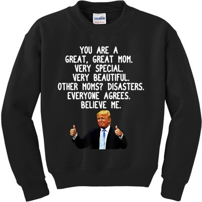 Funny Donald Trump Gift For Mother's Day Gag Gift Conservative Mom Kids Sweatshirt