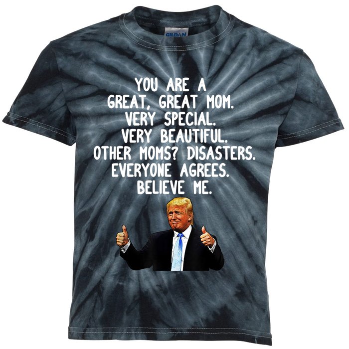 Funny Donald Trump Gift For Mother's Day Gag Gift Conservative Mom Kids Tie-Dye T-Shirt