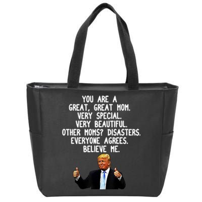 Funny Donald Trump Gift For Mother's Day Gag Gift Conservative Mom Zip Tote Bag