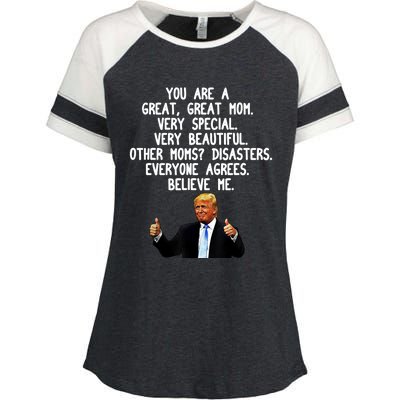 Funny Donald Trump Gift For Mother's Day Gag Gift Conservative Mom Enza Ladies Jersey Colorblock Tee