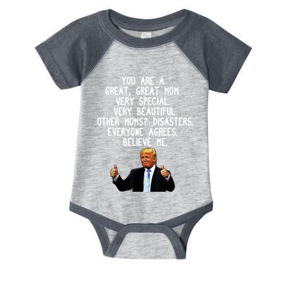 Funny Donald Trump Gift For Mother's Day Gag Gift Conservative Mom Infant Baby Jersey Bodysuit