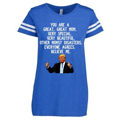 Funny Donald Trump Gift For Mother's Day Gag Gift Conservative Mom Enza Ladies Jersey Football T-Shirt