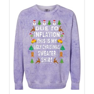 Funny Due to Inflation This is My Ugly Sweater For Christmas Colorblast Crewneck Sweatshirt