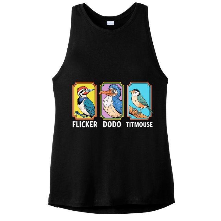 Flicker Dodo Titmouse Bird Lover Ladies PosiCharge Tri-Blend Wicking Tank