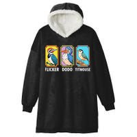 Flicker Dodo Titmouse Bird Lover Hooded Wearable Blanket
