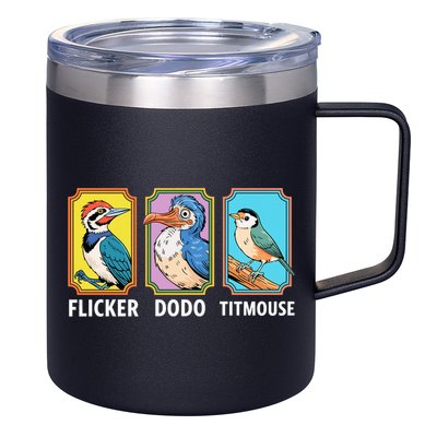 Flicker Dodo Titmouse Bird Lover 12oz Stainless Steel Coffee Mug