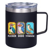 Flicker Dodo Titmouse Bird Lover 12oz Stainless Steel Coffee Mug