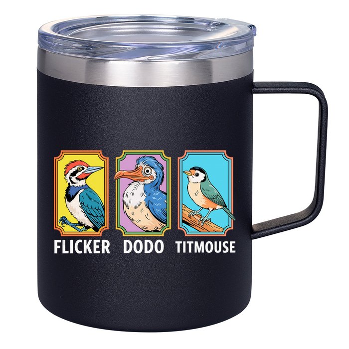 Flicker Dodo Titmouse Bird Lover 12oz Stainless Steel Coffee Mug