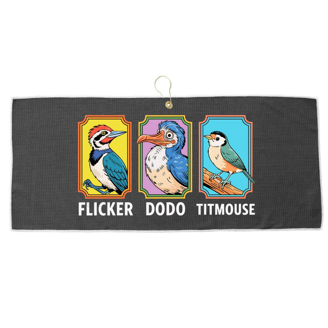 Flicker Dodo Titmouse Bird Lover Large Microfiber Waffle Golf Towel