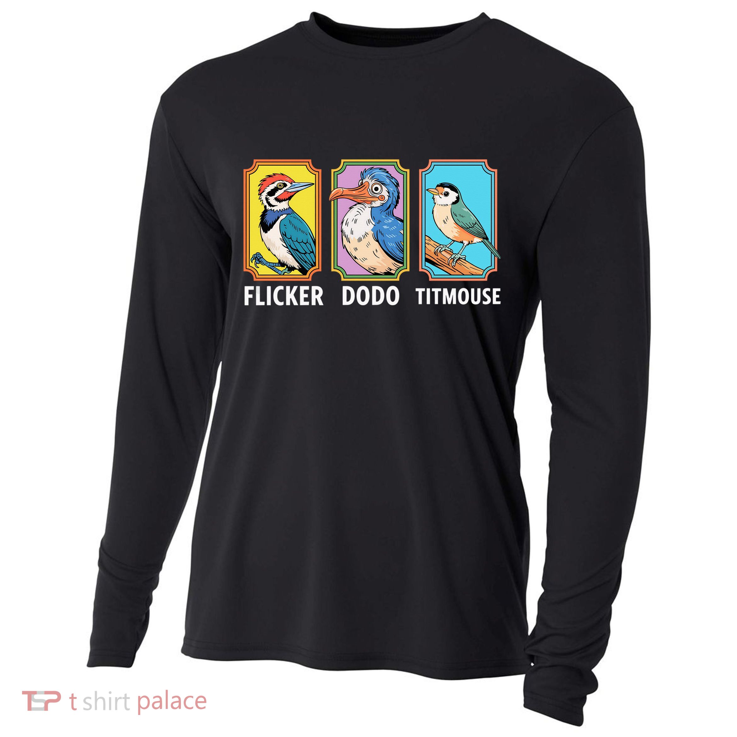 Flicker Dodo Titmouse Bird Lover Cooling Performance Long Sleeve Crew