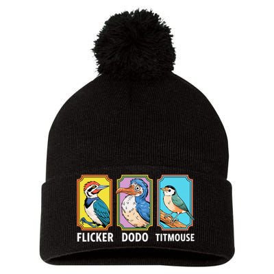 Flicker Dodo Titmouse Bird Lover Pom Pom 12in Knit Beanie