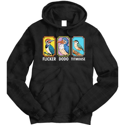 Flicker Dodo Titmouse Bird Lover Tie Dye Hoodie