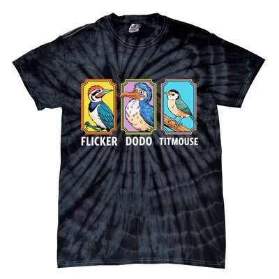 Flicker Dodo Titmouse Bird Lover Tie-Dye T-Shirt
