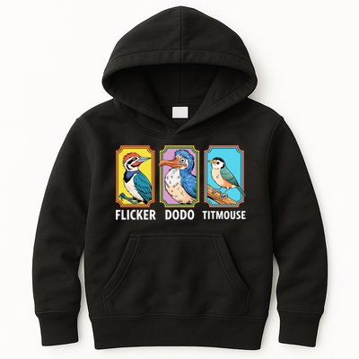 Flicker Dodo Titmouse Bird Lover Kids Hoodie