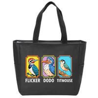Flicker Dodo Titmouse Bird Lover Zip Tote Bag