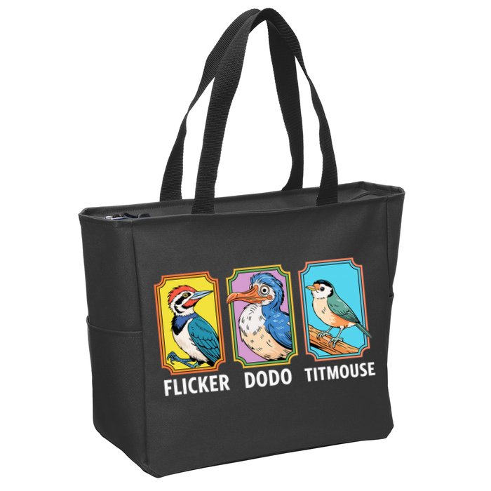 Flicker Dodo Titmouse Bird Lover Zip Tote Bag