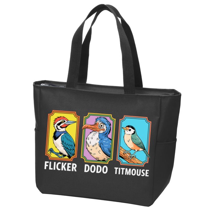 Flicker Dodo Titmouse Bird Lover Zip Tote Bag