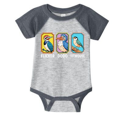 Flicker Dodo Titmouse Bird Lover Infant Baby Jersey Bodysuit