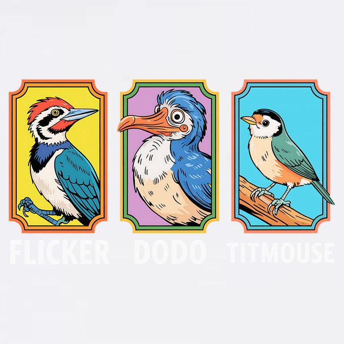 Flicker Dodo Titmouse Bird Lover Garment-Dyed Sweatshirt
