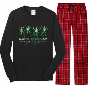 Funny Donald Trump Dancing Make St Patricks Day Great Again Long Sleeve Pajama Set