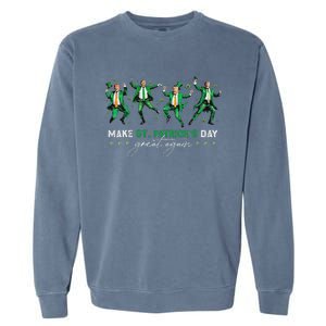 Funny Donald Trump Dancing Make St Patricks Day Great Again Garment-Dyed Sweatshirt