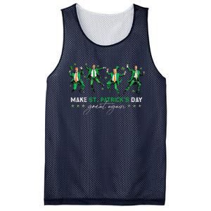 Funny Donald Trump Dancing Make St Patricks Day Great Again Mesh Reversible Basketball Jersey Tank