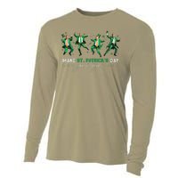 Funny Donald Trump Dancing Make St Patricks Day Great Again Cooling Performance Long Sleeve Crew