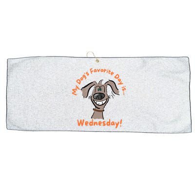 Father's Day Tee My Dogs Favorite Day is Wednesday HUMP DAY  Large Microfiber Waffle Golf Towel