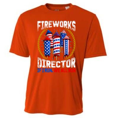 Firework Director Technician I Run You Run 4th Of July Meaningful Gift Cooling Performance Crew T-Shirt