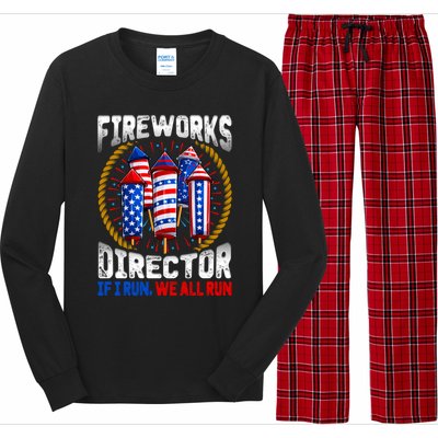 Firework Director Technician I Run You Run 4th Of July Meaningful Gift Long Sleeve Pajama Set