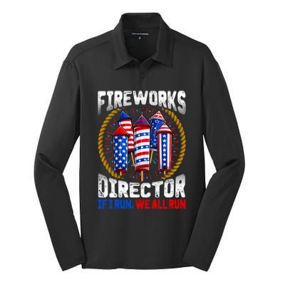 Firework Director Technician I Run You Run 4th Of July Meaningful Gift Silk Touch Performance Long Sleeve Polo