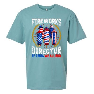 Firework Director Technician I Run You Run 4th Of July Meaningful Gift Sueded Cloud Jersey T-Shirt