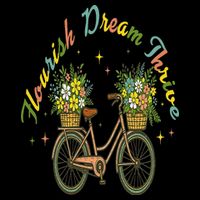 Flourish Dream Thrive Floral Bike Subtle 8647 Trump Resist Doggie Tank