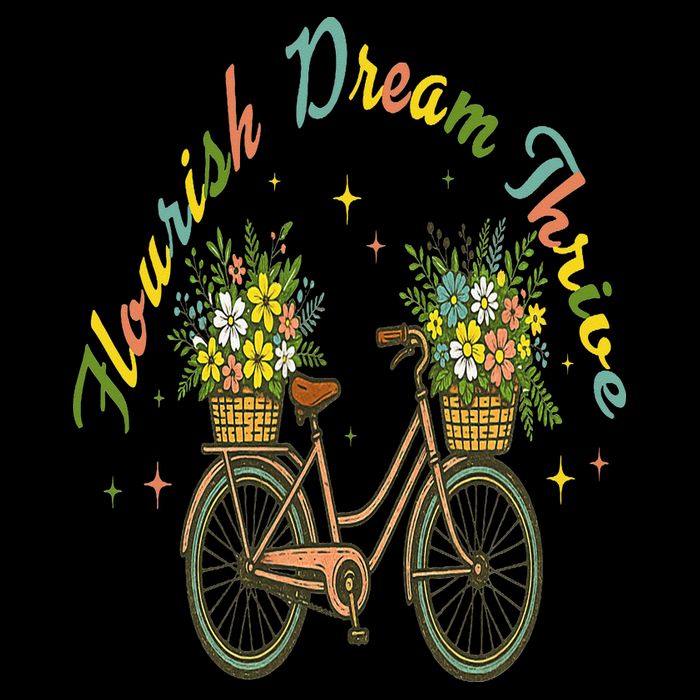 Flourish Dream Thrive Floral Bike Subtle 8647 Trump Resist Doggie Tank
