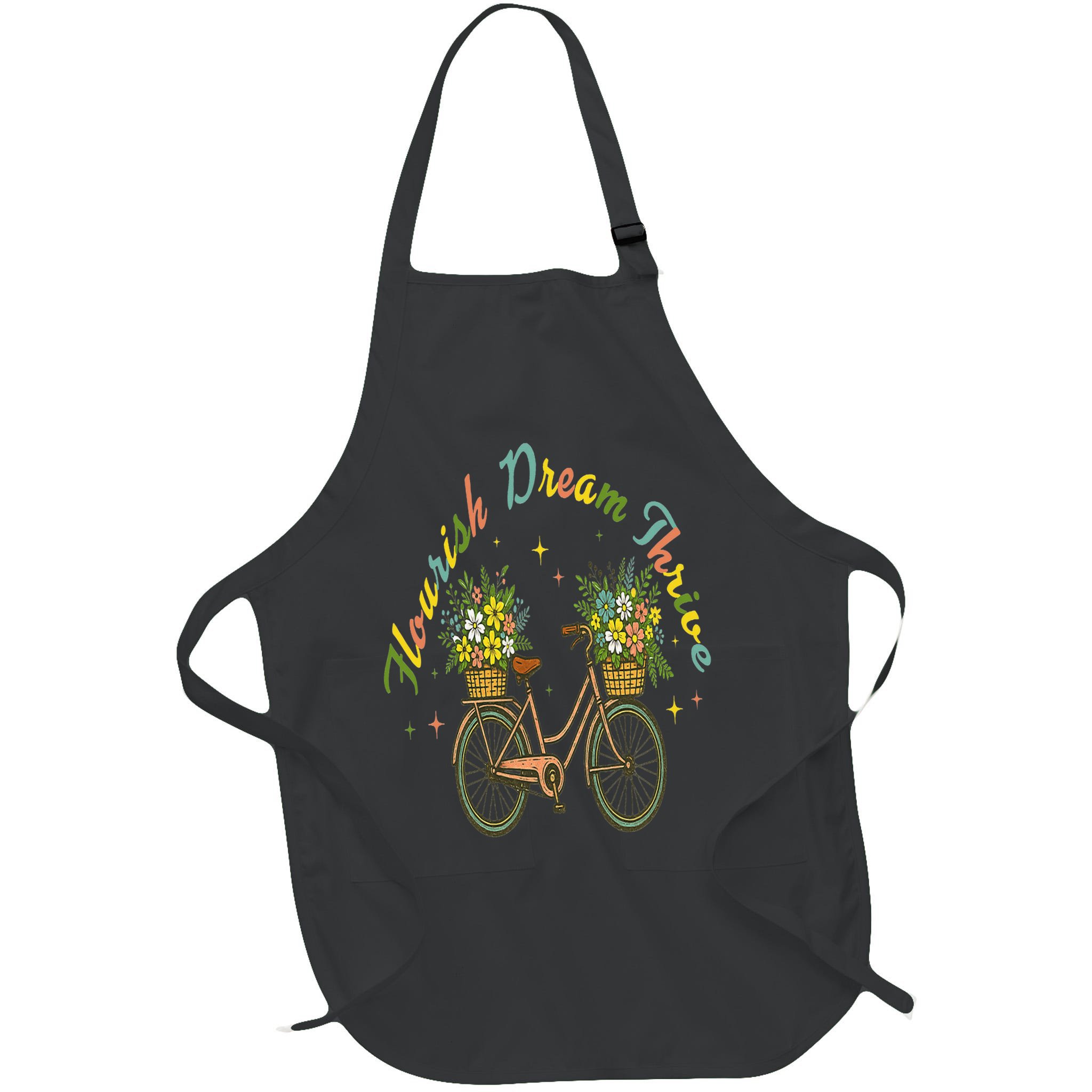 Flourish Dream Thrive Floral Bike Subtle 8647 Trump Resist Apron