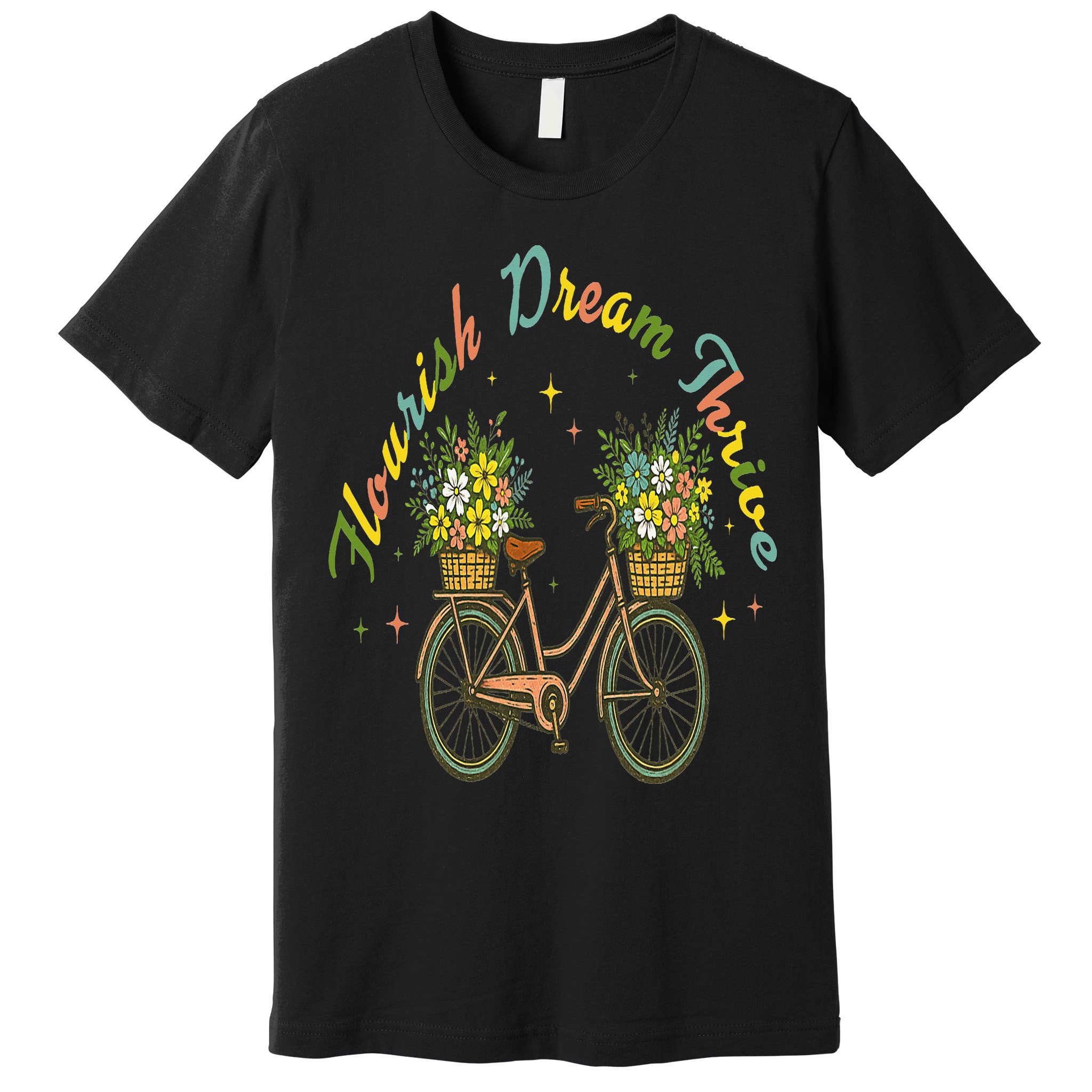 Flourish Dream Thrive Floral Bike Subtle 8647 Trump Resist Premium T-Shirt