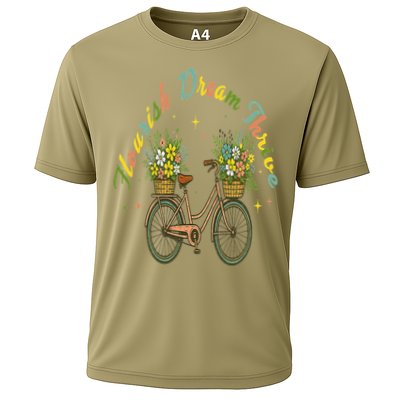 Flourish Dream Thrive Floral Bike Subtle 8647 Trump Resist Cooling Performance Crew T-Shirt